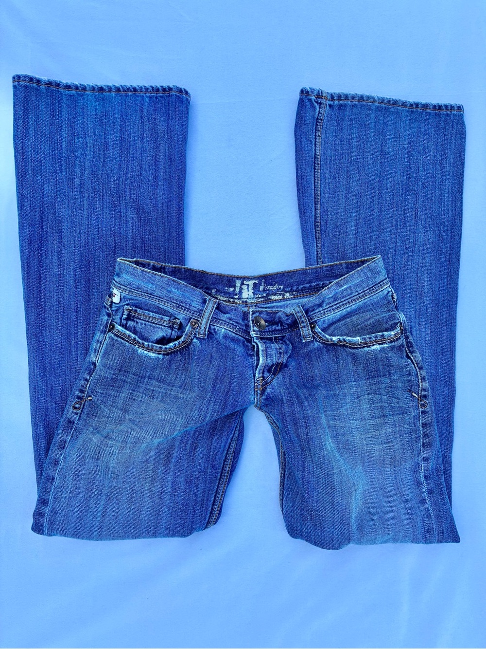 !it jeans Women's Denim Boot ultra low Cut in Medium Blue vintage 27x30